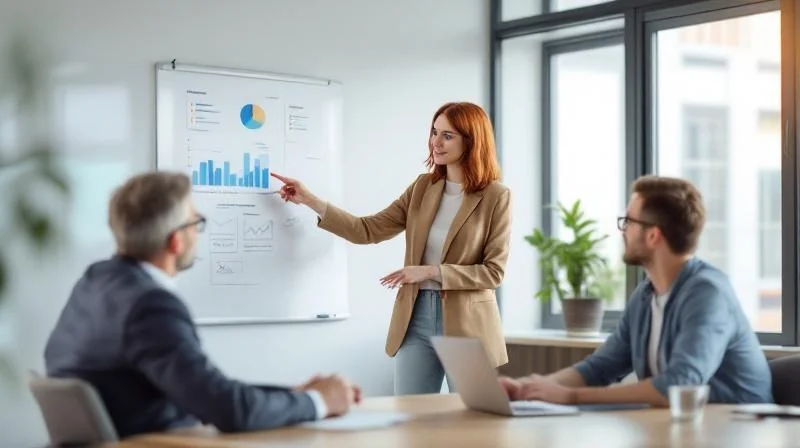 Zwei Personen besprechen Karriereplanung in einem Büro in Braunschweig